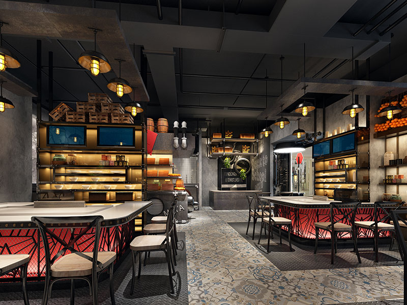 杭州瑪雅鐵板燒餐飲店裝修設計案例