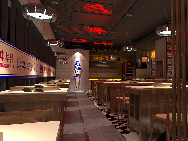 迅馳餐飲串串店裝修設計效果圖