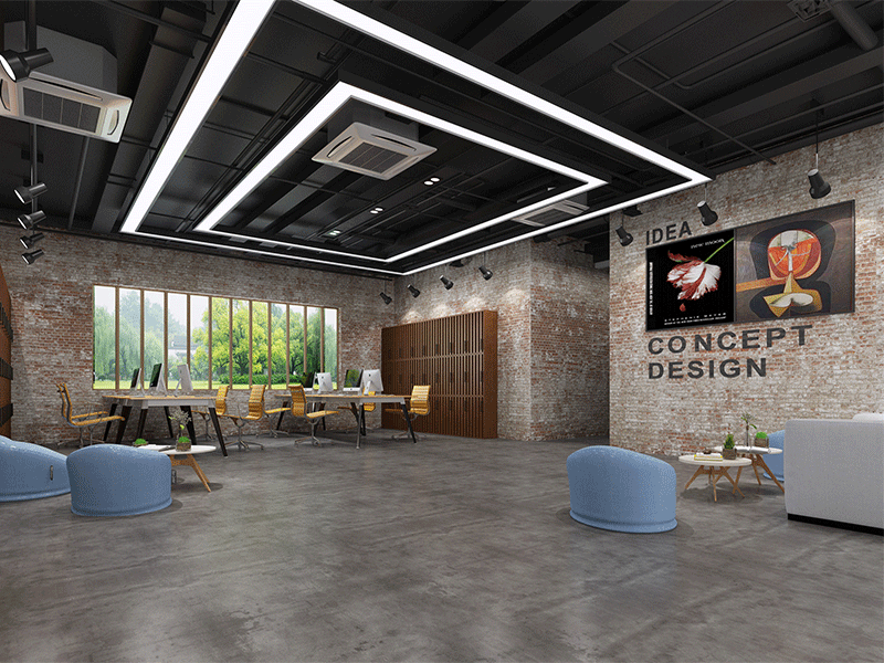 工業(yè)風(fēng)格300平米辦公室裝修設(shè)計效果圖